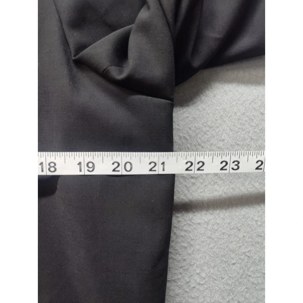 Olenich Black Asymmetrical Single Button Wool Blend Blazer Coat Womens Medium